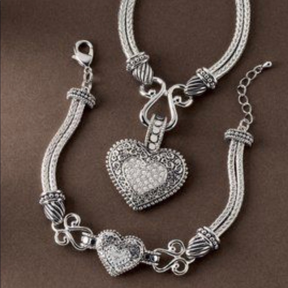 Lia Sophia Heart “Love Dust” Necklace and Bracelet
